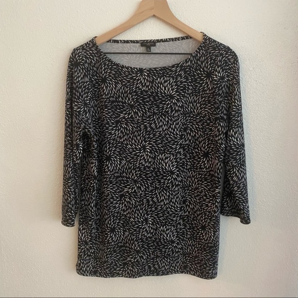 Talbots Black & White Top